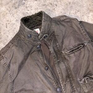 Mossimo Supply Co Chore Jacket Mens Large Brown Winter Button Front Full Zip
